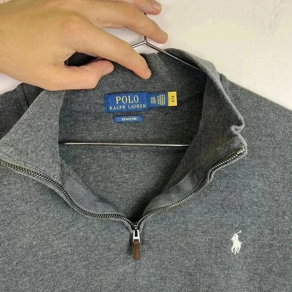 Polo Ralph Lauren Zip-Up Sweatshirt – Estate Rib – Gray  XXL - Picture 3 of 5